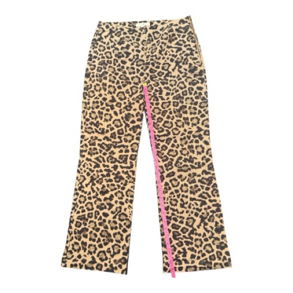 Loft Petite Ankle Flare Leopard Print Women's Pants - Picture 4 of 8